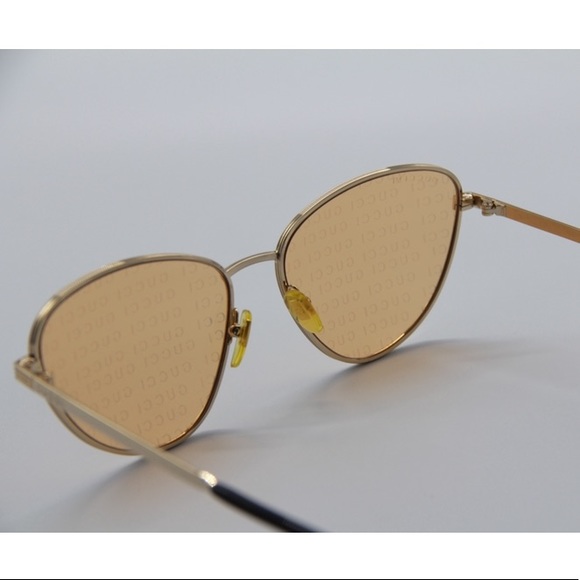 NEW GG0803S 004 GUCCI SUNGLASSES CAT EYE FRAME EYEWEAR GUCCI GG 0803S GOLD - Picture 5 of 12